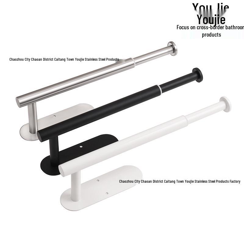 Retractable Adhesive Tissue Holder for Kitchen & Bathroom - Punch-Free Installation