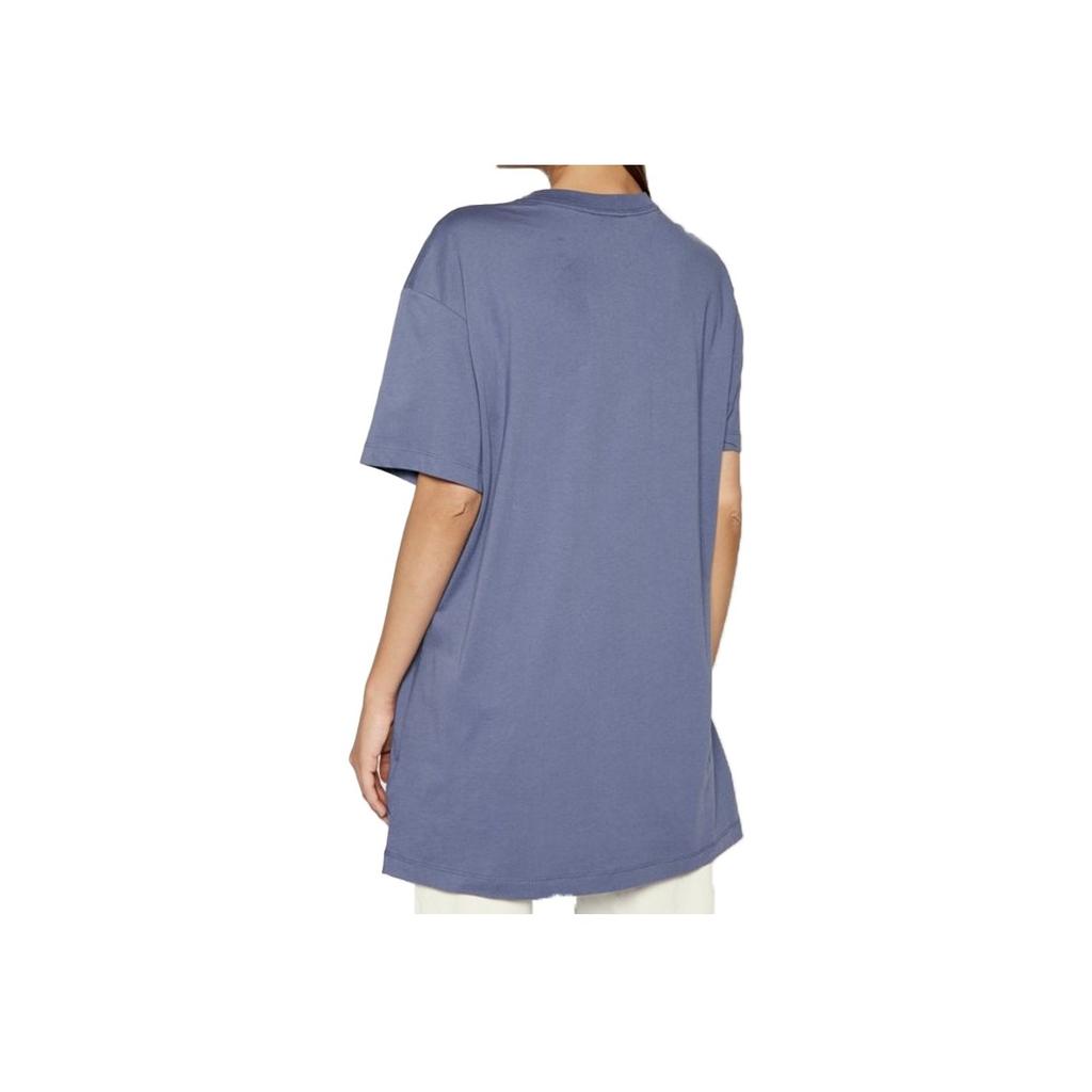 Nike Vestido Casual Deportivo de Cuello Redondo y Manga Corta con Logo Swoosh Bordado para Mujer Morado Oscuro CJ2242-491