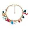 European and American fashion personality trend alloy flower love micro-inlaid zircon strawberry cherry and other pendant necklace