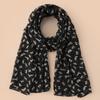 Women Girls Chiffon Scarf Gift Kitten Shawl Scarf Fashion Cartoon Cat Printed Scarf