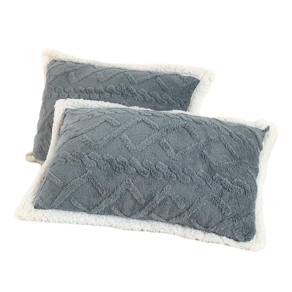 1Pc/2Pcs Stylish Cushion Cover Winter Warm Pillow Cover Double-Sided Fuzzy Pillowcase Pillow Protector for Bedroom Decoration