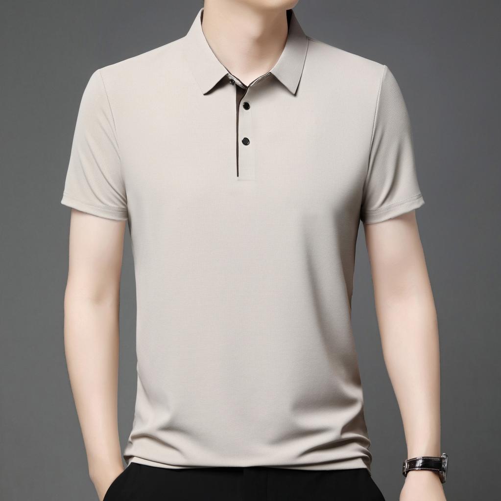 Luxury Custom Summer New Fashion Men's Shortsleeved Business Comfortable Breathable Polo Shirt Best-selling Solid Color T-shirt