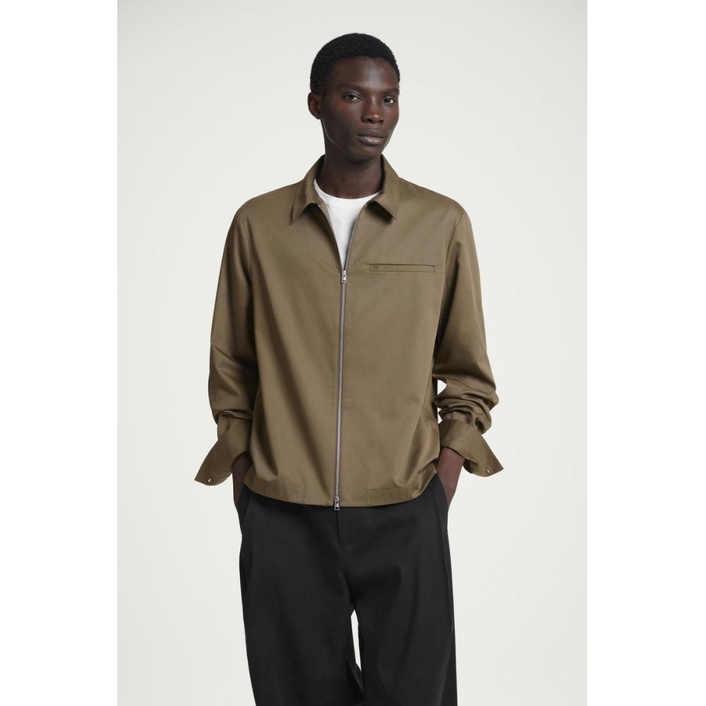 

COS Japan твиловая верхняя рубашка на молнии Khaki/L