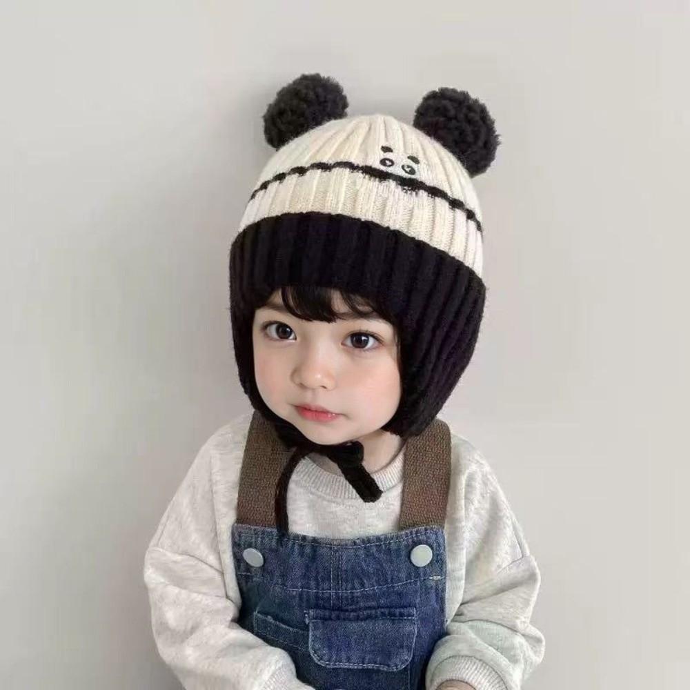 Earflap Design Kids Winter Hat Elastic Babies Knitted Cap New Children Beanie  Outdoor Play