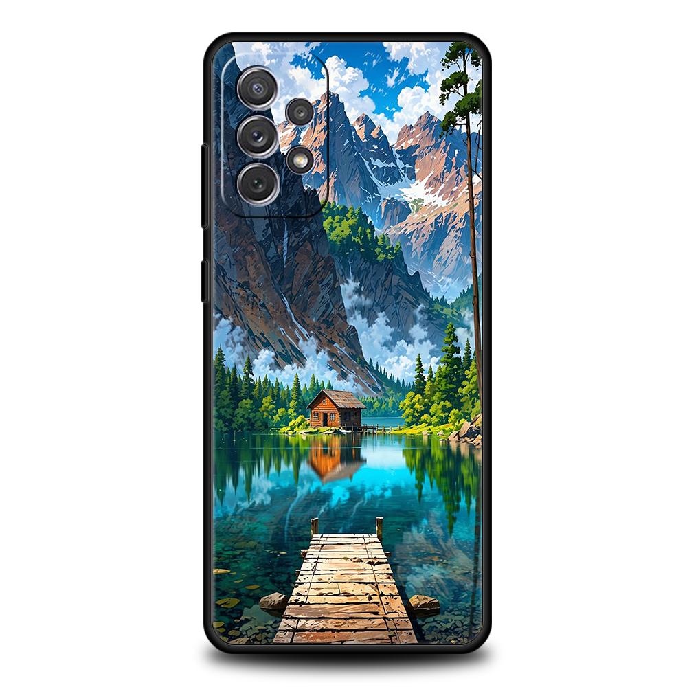 Case For Samsung A15 A13 A35 A55 A51 A71 A41 A31 A21S A03S A05 A17 A23 A25 A33 A53 A73 5G A07 4G Cover Landscape Japan Series