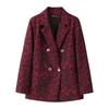 Blazer a Pied de Poule Blu e Bianco Stile Britannico da Donna con Bavero Elegante Cappotto Completo Nuova Collezione Outerwear per Performance
