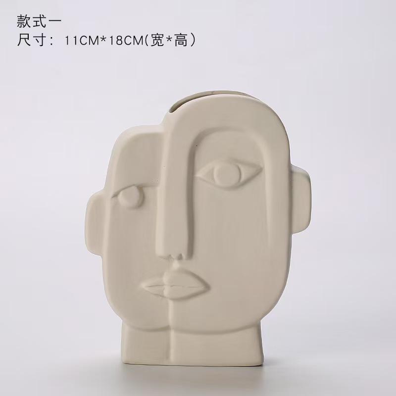 Nordic Style Ceramic Vase Art Decoration for Human Body Living Room Flower Arrangement Homestay Hotel Decoration Home Decor