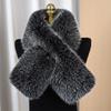 2025 Women's Faux Fox Fur Double-Sided Scarf – Thick, Warm Neck Warmer for Autumn and Winter