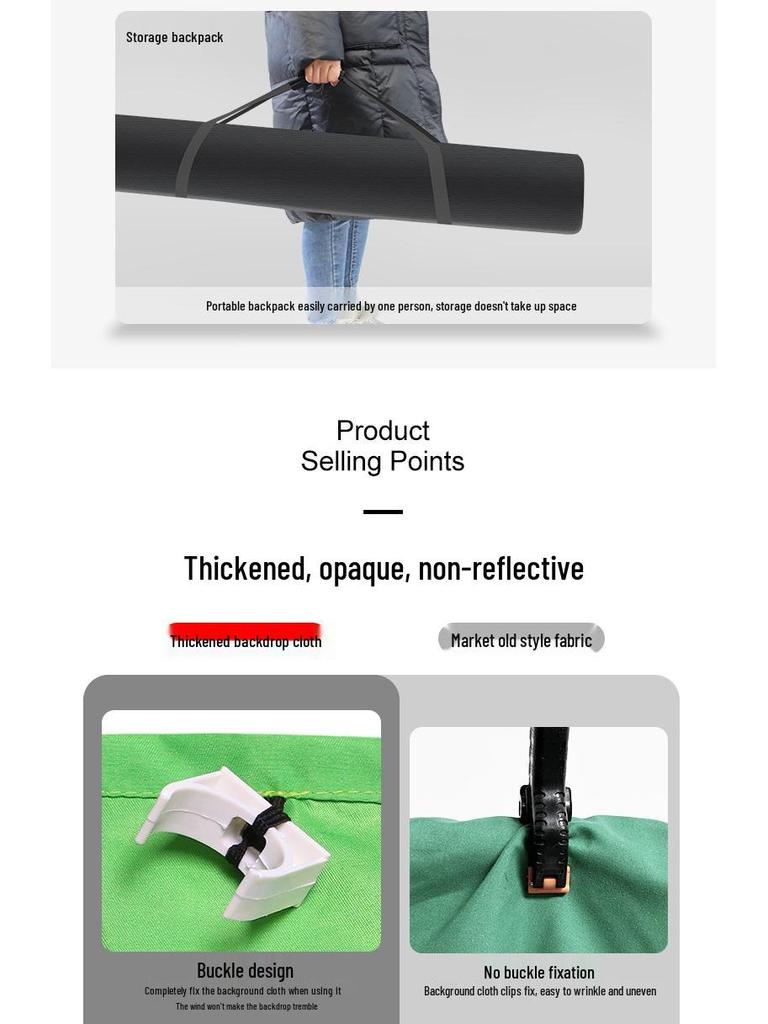 Movable Livestream Stand with Green Screen Roller Background for Keying