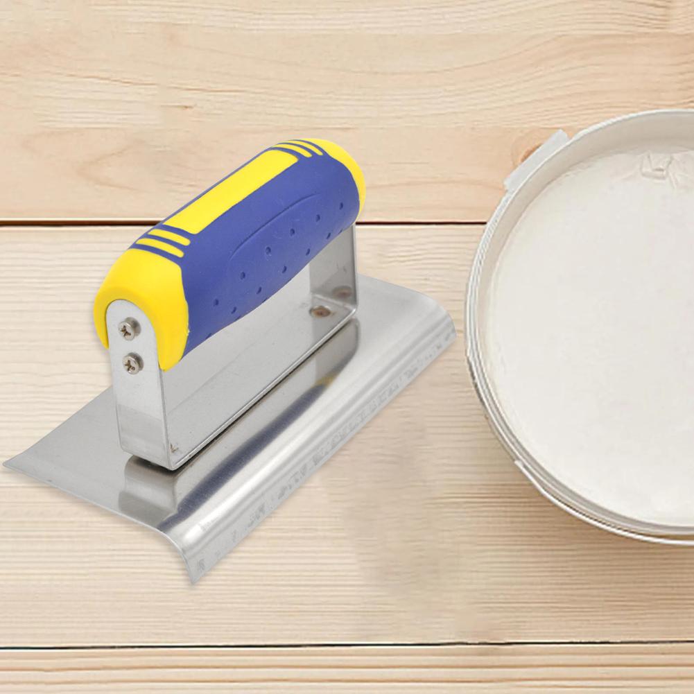 Concrete Hand Edger and Groover Tools with Grip Handle Plaster Stucco Cement Finishing Kit Plastering Knife Scraper Tiling Tool