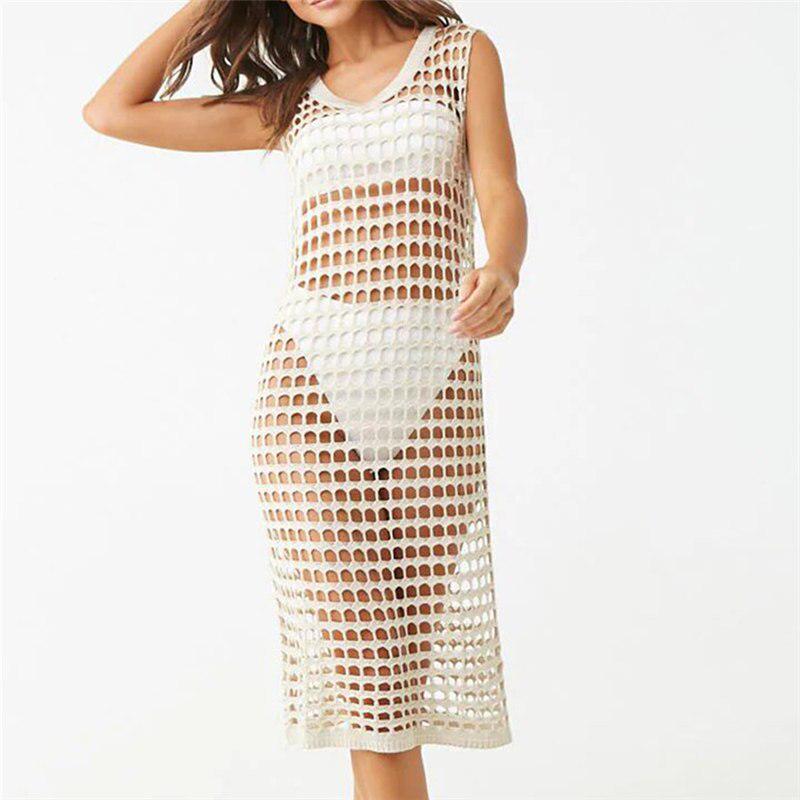 

Летняя туника Пляжная накидка Женская купальная одежда Купальный костюм Накидки Robe de Plage 2024 Пляжная одежда One Size бежевый