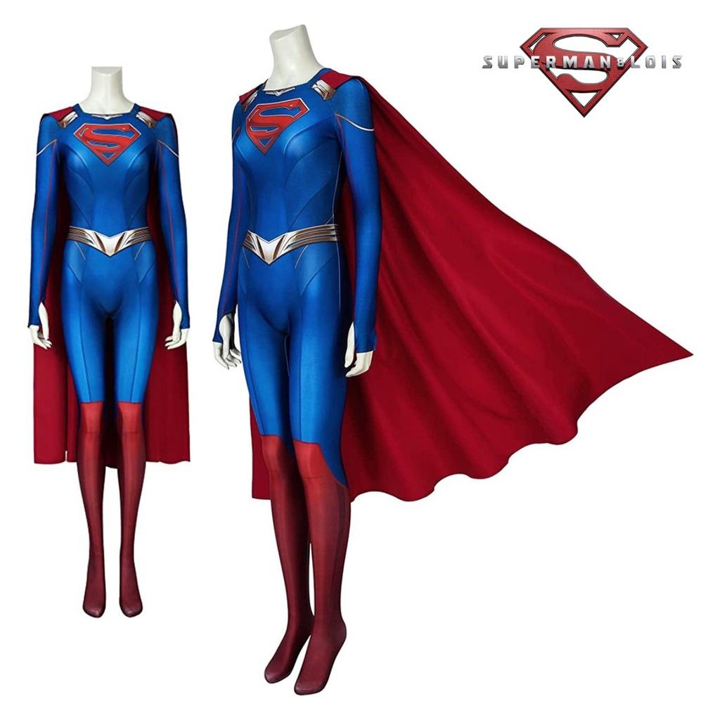 Hochwertiges Superman und Lois Cosplay-Outfit Dehnbarer Spandex-Stoff für Komfort