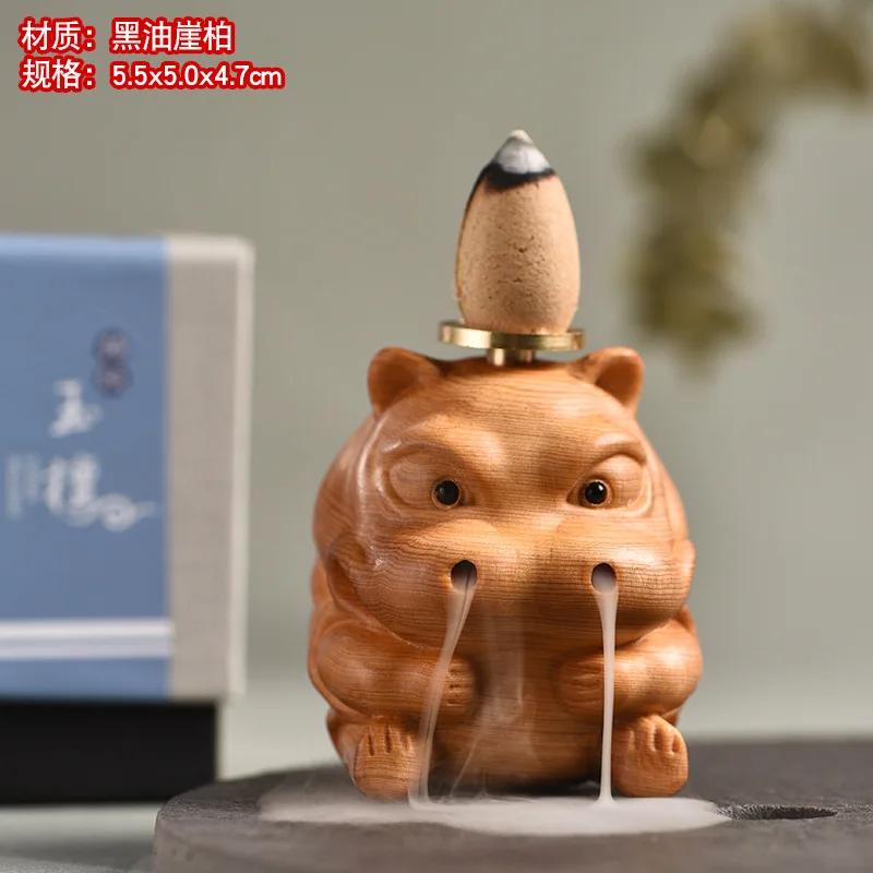 New Wooden Carved Groundhog Backflow Sandalwood Decorations Home Office Zen Aroma Decorations Incense Ware Creative Home Decor