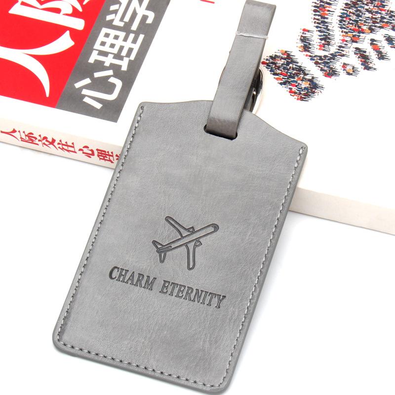 Thick Leather Airplane Boarding Pass Creative Travel Suitcase Tag Checked in Luggage Tags Cute Luggage Tag Address Name Lable