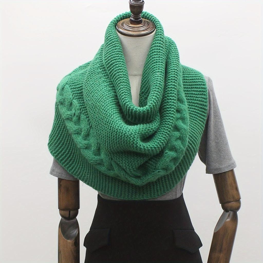Women'S Elegant Loose-Fit Cable- Sweater Scarf - Soft Warm Winter Shawl, Solid Color Versatile Neck Wrap for Casual Outings