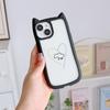 Soft Cat Ear Phone Cases for iPhone 16 15 13 12 11 Pro Max 14 Plus XR XS Max TPU Anti-Drop Transparent Acrylic Back Cover N88 Love Design