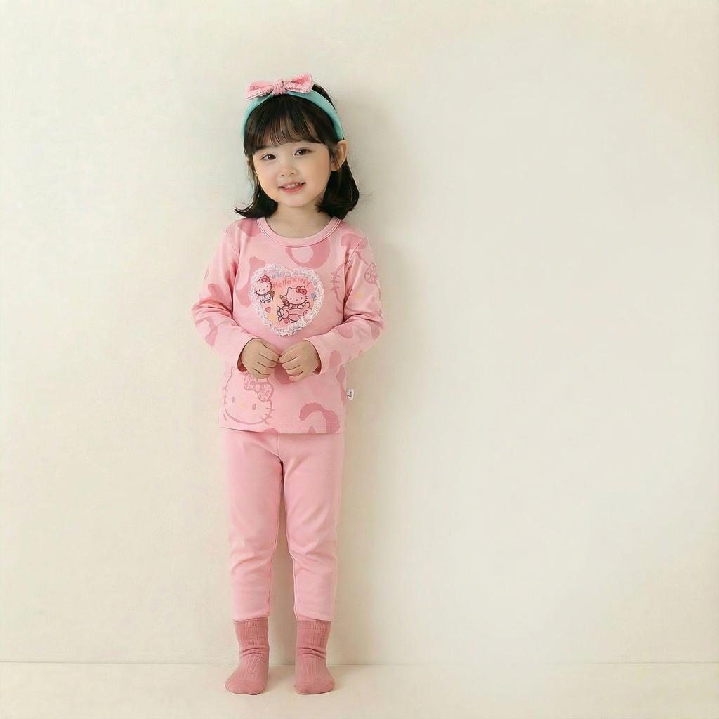 German Velvet Base Layer: Cute Candy-Colored Lace Suit with Warm Pattern for Autumn and Winter