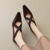 Fashion New Spring Summer Genuine Leather Women Shoes Square Toe Shallow Women Pumps Mary Jane Shoes for Women Horsehair Ladies Shoes