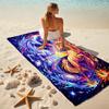 1PC Custom Name Unicorn Galaxy Fusion Beach Towel Highly Absorbent And Sand-Resistant Towel for Swimming, Pool, Yoga, And Travel Lightweight