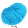 Felt Making 55g Colored Needle Felting Wool Soft Texture Blue Wool Roving Felting Wool DIY Craft