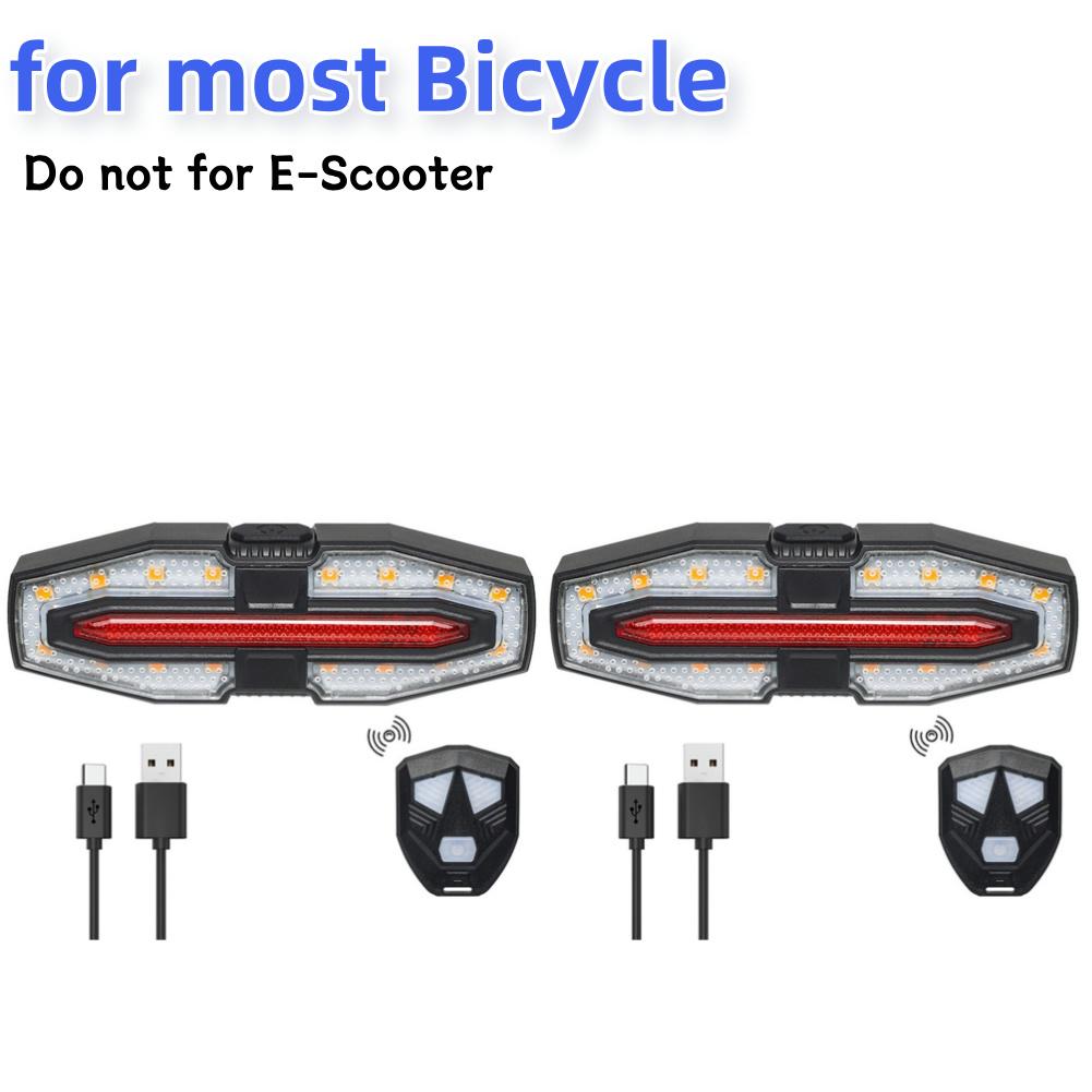 1/2PCS Solar LED Bicycle Rear Light for E-Scooter and Most Bicycle Night Ride Turn Taillight with Signals Light Type-C Charging