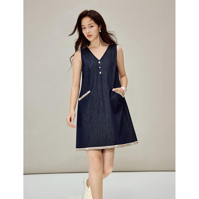 INMAN Fresh Shell Denim A-line Dress