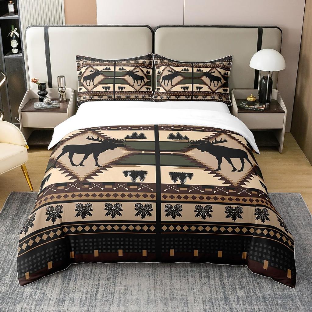 Buffalo Plaid Bedding Collection For Cabin Decor Queen Wild Animal Comforter Cover Duvet Cover Queen King Size Quilt Cover 3 Pieces