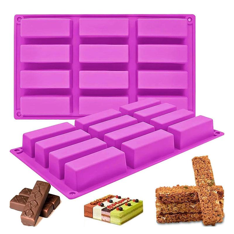 12/20/24 Cavity Chocolate Bars Silicone Mold Rectangle Square Granola Protein Energy Maker Whiskey Ice Cube Tray Candy Pralines