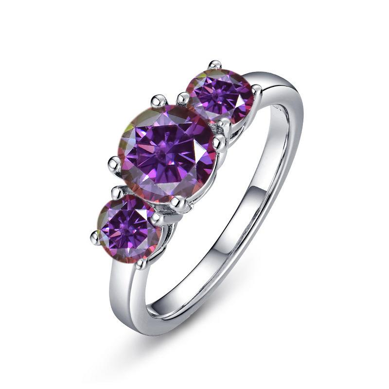 JoyceJelly S925 Silver Colors Moissanite Ring 2CT 4CT Total Full Moissanite Diamond Jewelry For Wedding Engagement Gift