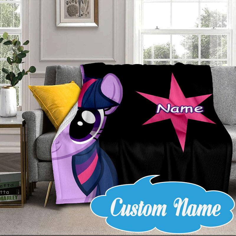Custom Name Little Unicorn Friendship Blanket bed sofa Blanket Flannel Blanket for Camping, Hiking, Picnic Essentials,gift for Fan family
