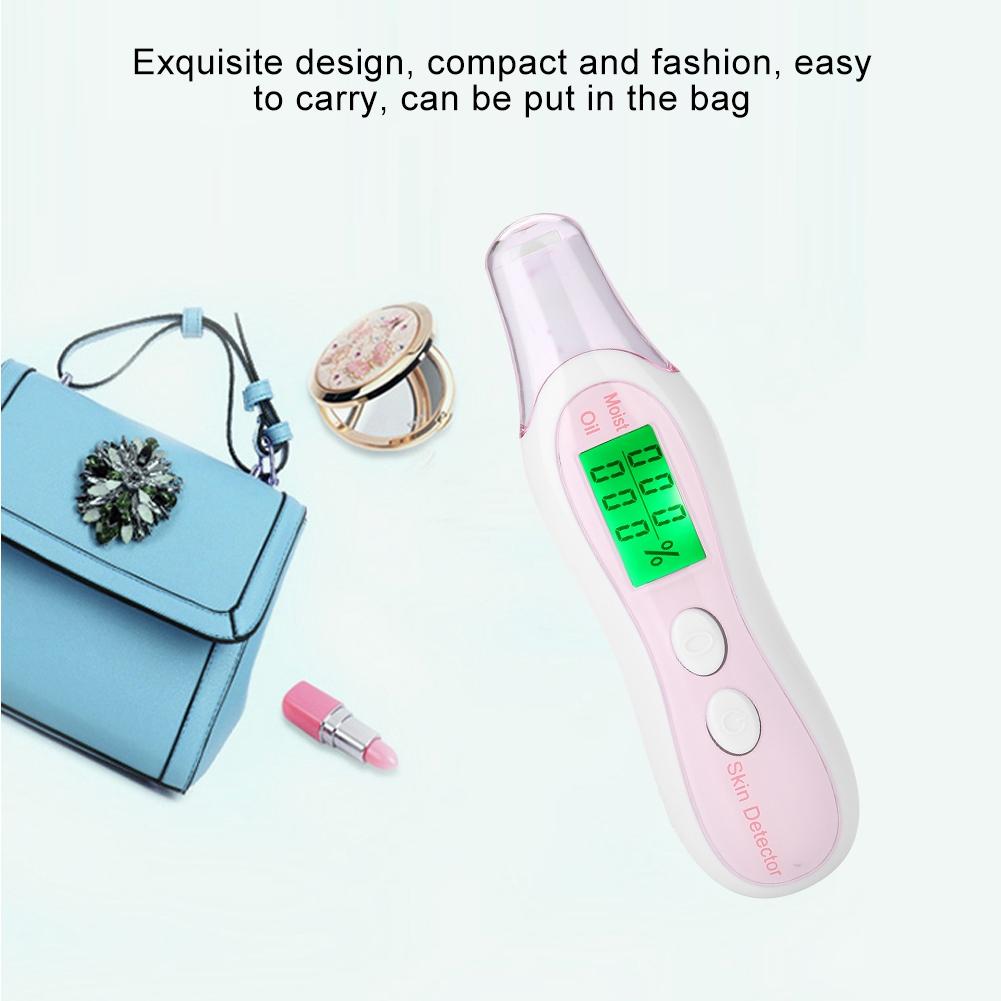 Digital LCD Display   Skin Sensor Tester Facial Moisture Water Oil Analyzer White