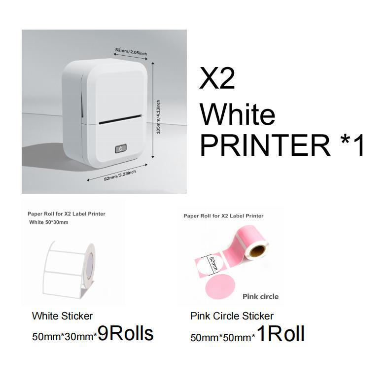 X2 Bluetooth Wireless Thermal Label Printer – Portable, Inkless Barcode & QR Code Machine