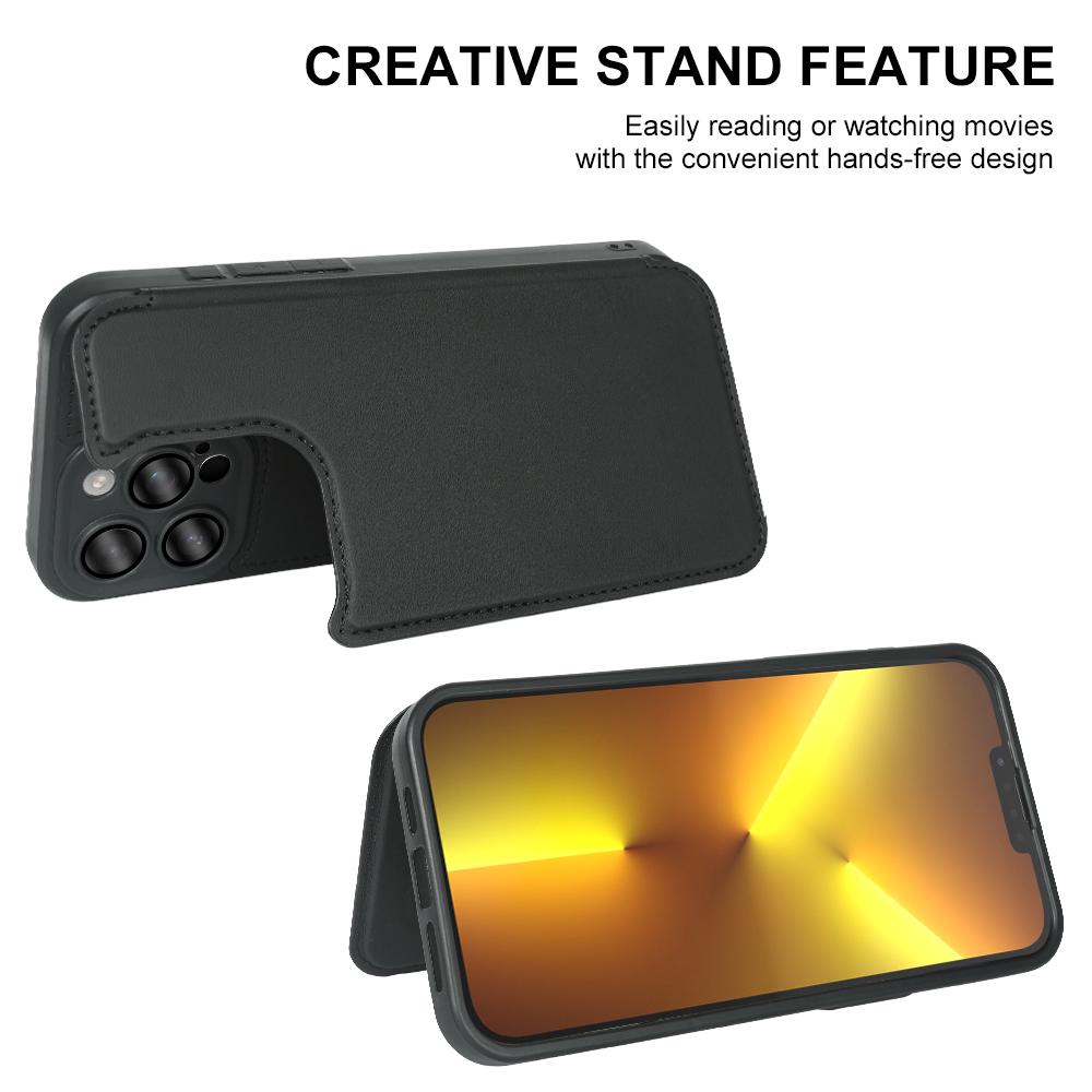 For iPhone 13 Pro Max Magnetic Case RCS Eco Friendly Flip Phone Cover with Kickstand RFID Blocking
