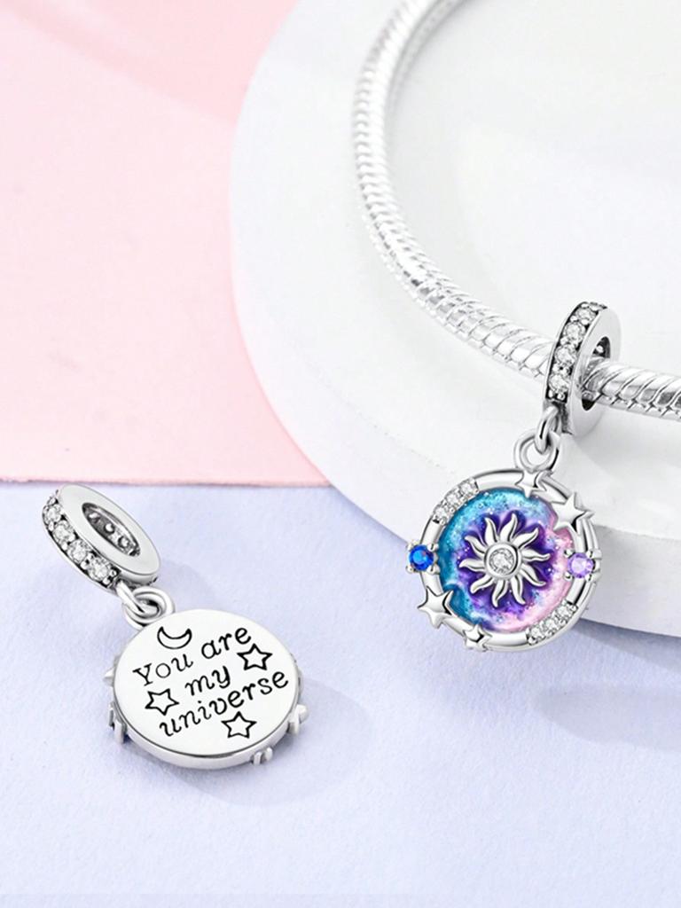 Charm Copper Colors The Universe Moon Pattern Stars Bead For Original Bracelet Diy Beads Charms Jewellery Creating Present For Women Styfne