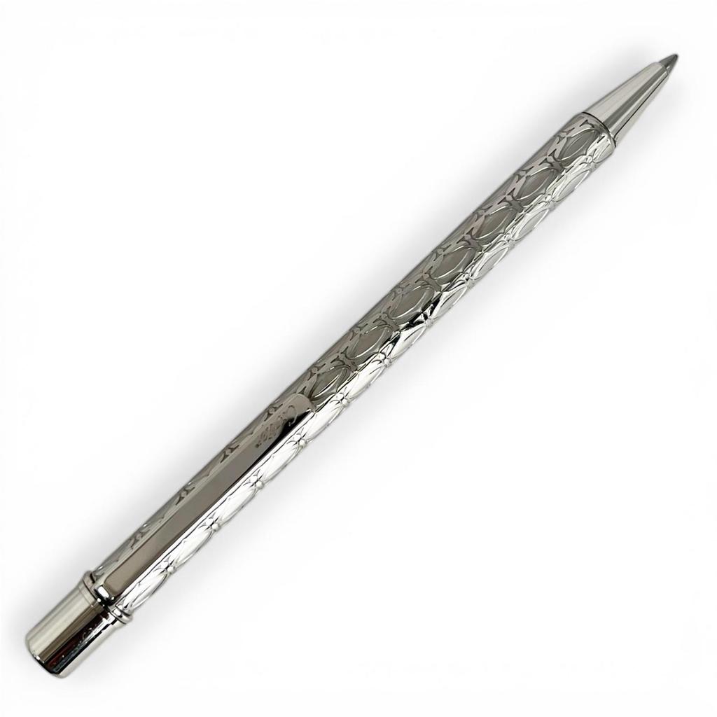 Very Good Cartier Ballpoint Pen Happy Birthday 2C C De Cartier Twist Silver Mens Used