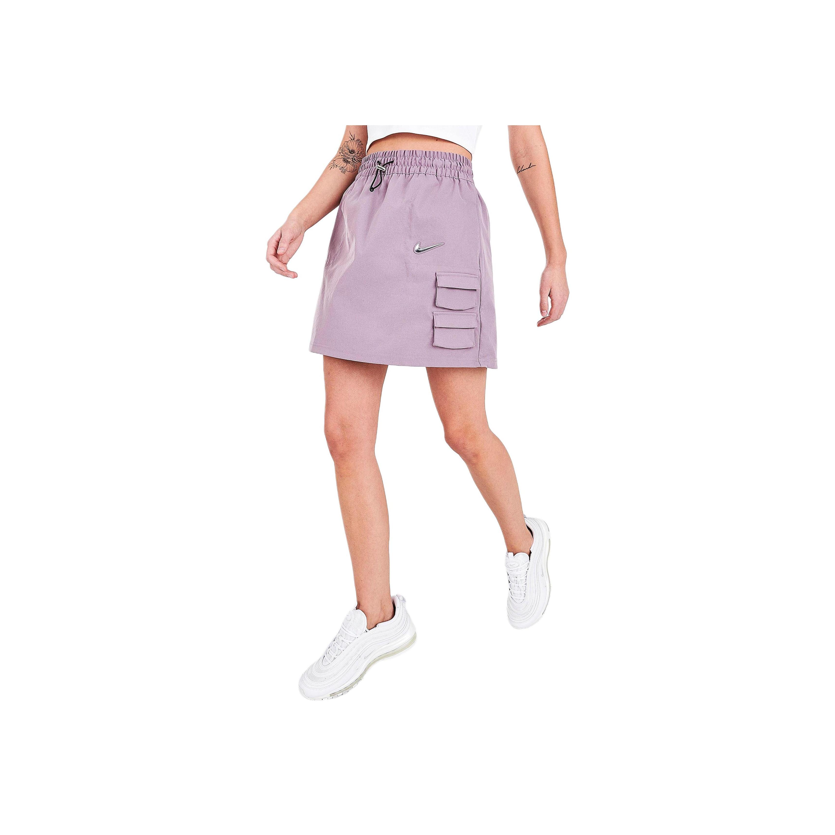 

Nike Swoosh SS25 Barely Volt Fashion Soft Comfortable Versatile Casual Skirt Women skirts Lavender CZ8907-531 S