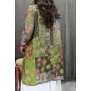 Blusa da Donna Oversize a Manica 3/4 con Stampa Floreale Patchwork Top Casual Largo