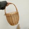 Wicker basket bag women summer beach natural rattan straw bucket totes handmade woven handbags 2026 new