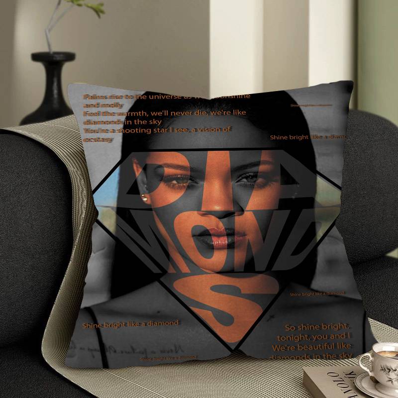 

R-Rihanna Personalized Pillow Cover Kids Bedroom Wild Party Decor Pillowcase kid Birthday shower Gift 12x12Inch