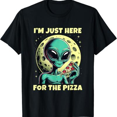Alien Design Boys Men Women UFO Extraterrestrial Pizza Kids T-Shirt