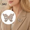 Butterfly Shape Brooch Rhinestone for Women, Vintage Lapel Secure Clasp Pin Pin, Hats Clothes Dress Decorative Jewelry Accessories Electroplated