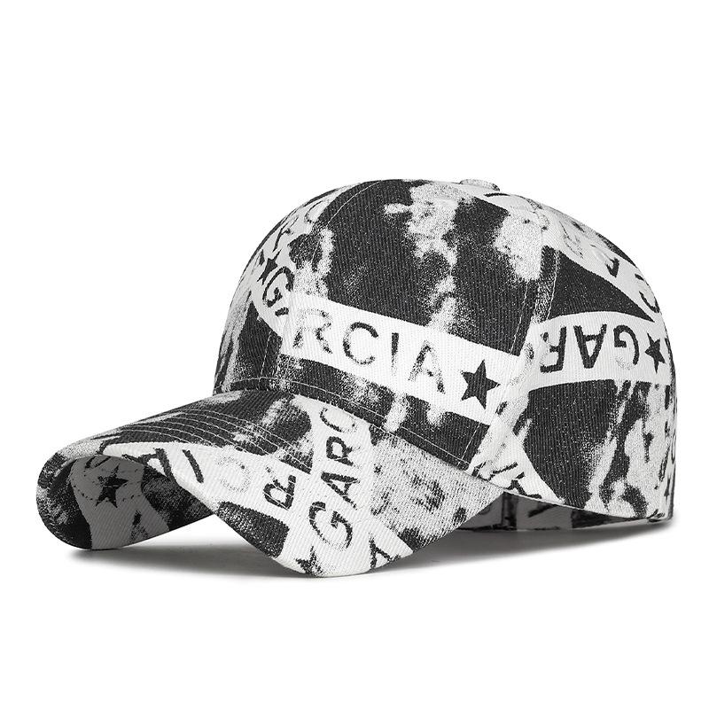 

Letters Leopard Print Newspaper Pattern Men s Graffiti Baseball Cap Women s Outdoor Sunshade Cap чорний