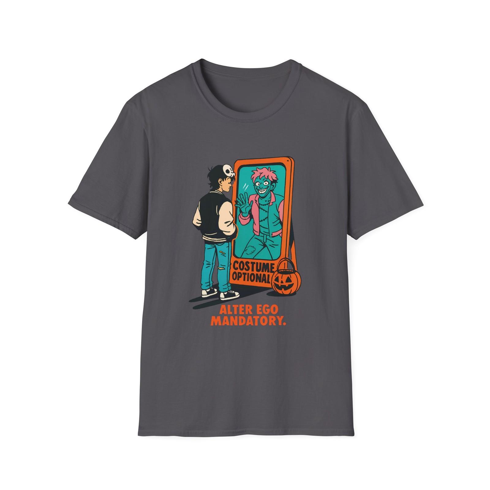 Unisex Softstyle T-Shirt Mens Womens Tees Top Retro Anime Halloween Mirror Monster Fall M