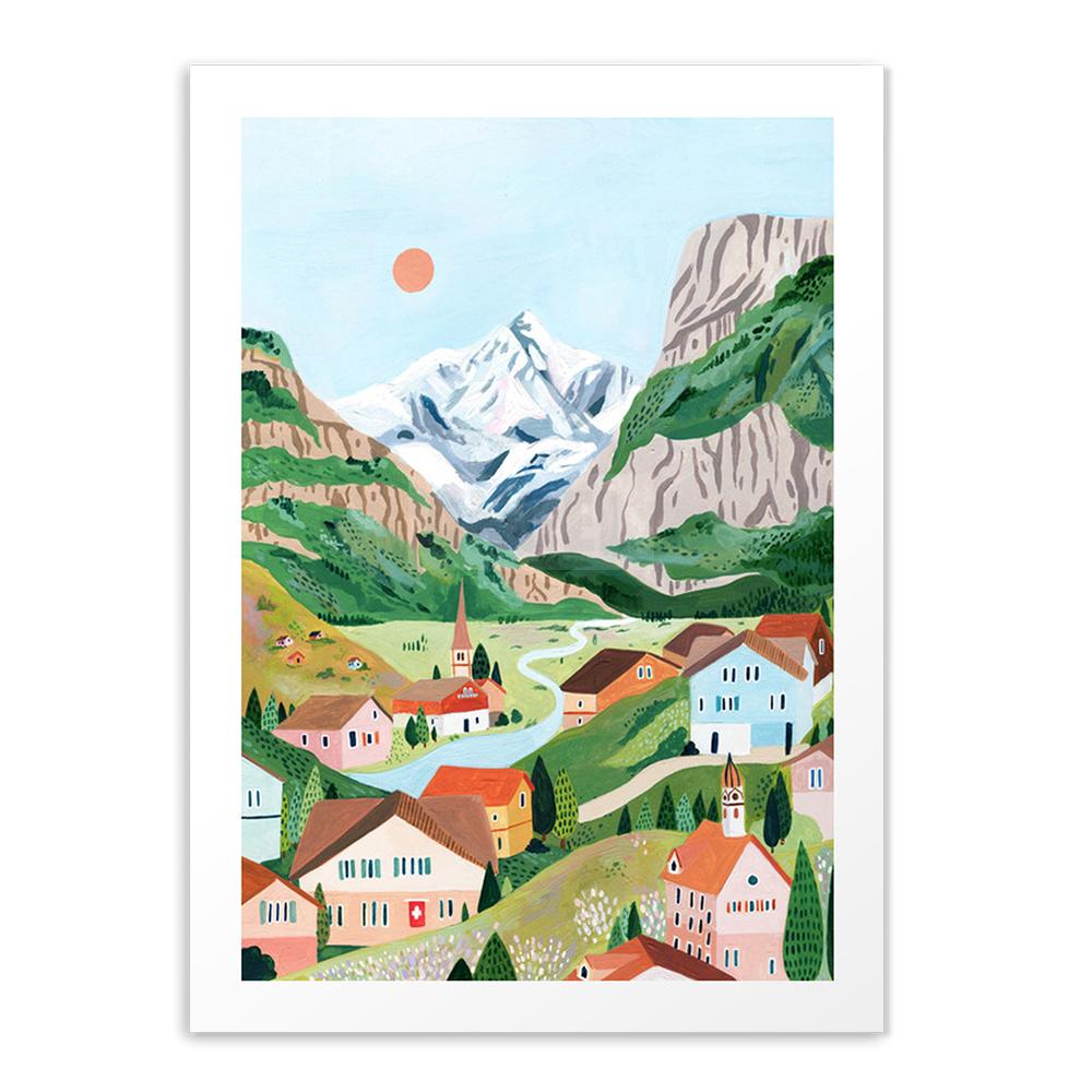 Nordic Positano Italy Vintage Posters and Print Santorini  Barcelona Canvas Painting Gift Wall Art for Living Picture Home Decor