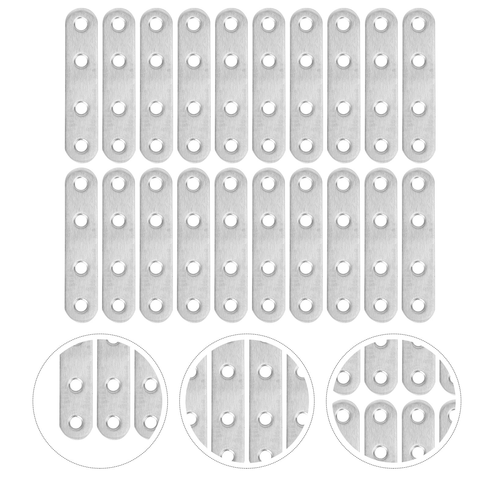 20 Pcs Stainless Steel Bracket Metal Connector Flat Iron Sheet Steel Brace Mending Plates Corner Reinforcement Hardware Corner серебряный