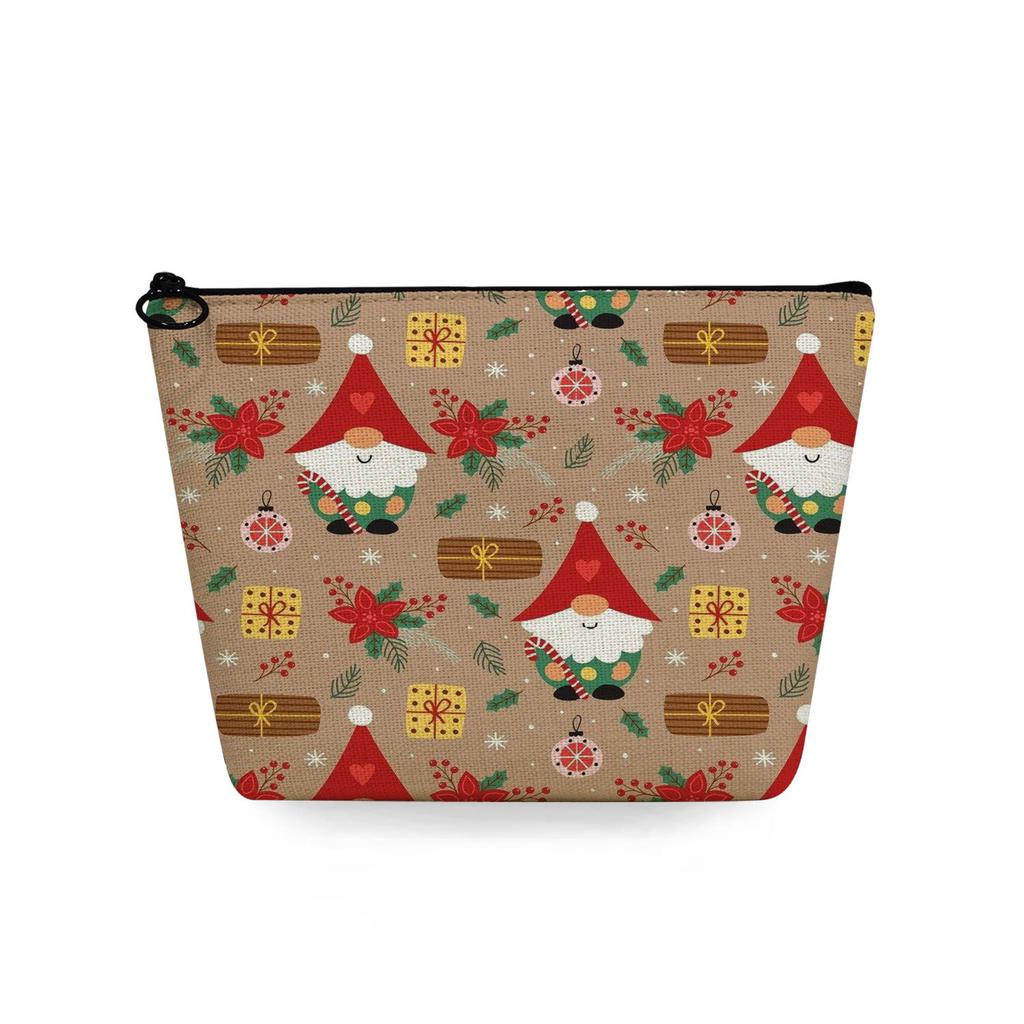 Women Christmas Snowman Print Cosmetic Bag Toiletries Organize Travel Storage Case  6367