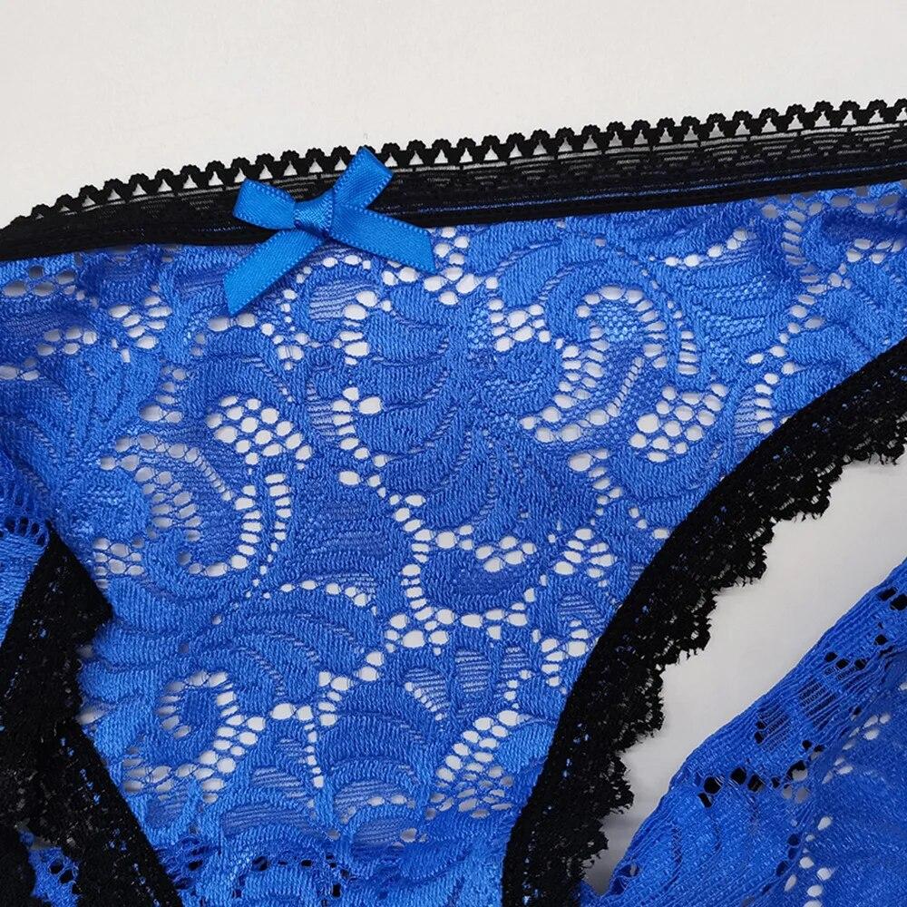 Chiloți din bumbac damă sexy din dantelă slip transparent chiloți lenjerie lenjerie intimă feminină 6 buc/set