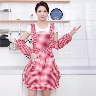 New Cotton Kitchen Apron Breathable Korean Style Chef Apron Wear-resistant Cooking Baking Bibs for Women Girl
