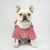 Small Dog Hoodie Clothes Stripe Shirts Denim Jumpsuit Outfit for Small Medium Dogs Cats Boy Girl Blue Jeans Overalls for Puppy