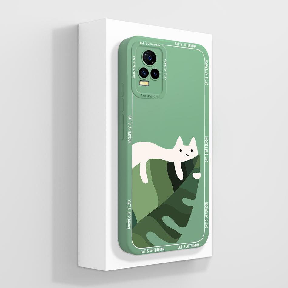 Aesthetic Style Case For Vivo V21E Back Cover Camera Protection Phone Housing For V21E 4G 5G Soft Liquid Silicone Bumper Funda